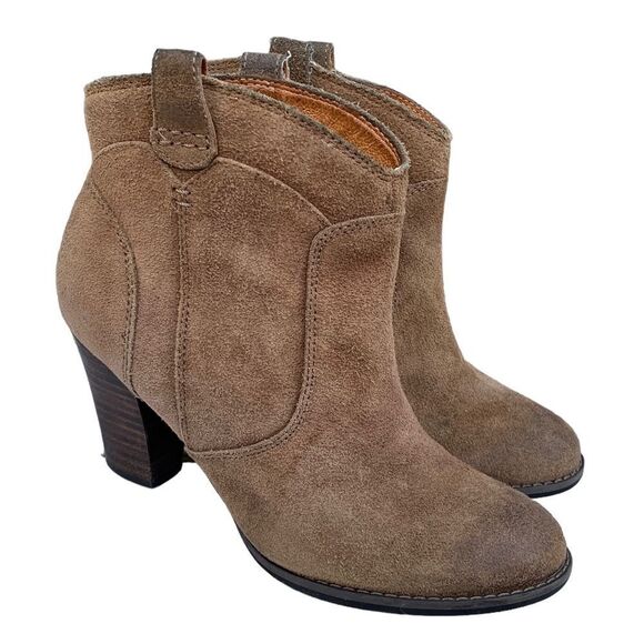 Clarks Indigo Brown Leather Western Pull On Boho Ankle Bootie Women’s Size 6 - Picture 9 of 14